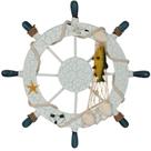 Volante de navio náutico Rienar com arte de parede 28 cm de madeira