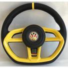 Volante Esportivo Gti Amarelo P/ Fusca Brasilia 1977 A 1987 Com Cubo