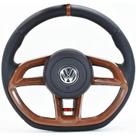 Volante Esportivo Gti Marrom Fusca 1977 A 1987 Completo + Cubo