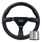 Volante Esportivo Lotse Gt330 Couro Preto Tarja Preta Com Cubo Adaptador Volante Esportivo Lotse Gt330 Couro Preto Tarja Preta Com Cubo Adaptador