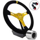 Volante Esportivo Lotse Velox Camurça Preto Haste Dourada Com Cubo Adaptador
