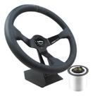 Volante Esportivo Lotse Wrc Couro Tarja Preta Com Cubo Adaptador Volante Esportivo Lotse Wrc Couro Tarja Preta Com Cubo Adaptador