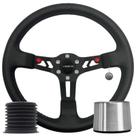 Volante Esportivo Lowv Apache Couro Tarja Preta Com Cubo Volante Esportivo Lowv Apache Couro Tarja Preta Com Cubo