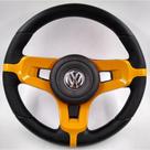 Volante Esportivo Mustang Dourado Fusca 1977 + Cubo