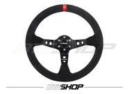 Volante Lotse DAK-PV Camurça Preto Tarja Vermelha 350mm