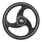 Volante Náutico 3 Raios 28 Cm Preto Universal Lancha Barco