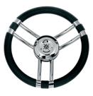 Volante Náutico Savoretti Inox T21B-35 Grip Preto Lanchas