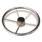 Volante Náutico Timão Inox 390mm Tampa Preta