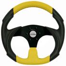 Volante Pequeno XL Amarelo Black Cougar 33 Cm + Cubo Buggy Fusca Gaiola Até 1976 Estria Grossa