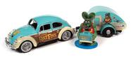 Volks Fusca 1966 Rat Fink+Tear Drop Trailer Auto World 1/24