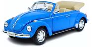 Volkswagen Beetle Conversível 1:24 Welly Azul Volkswagen Beetle Conversível 1:24 Welly Azul