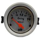 Voltímetro Indicar Carga Bateria 52Mm Escala 8V A 16V Fundo Aro Alumínio