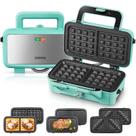 Wafflera FOHERE 3 en 1 Sandwich y Panini 1200W Azul