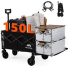 Wagon Cart Moothing Dobrável Dobrável 150L com freios pretos