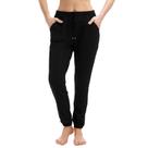 Walifrey Calça Jogger Feminina Preta com Cordão e Bolsos M