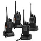 Walkie Talkies Ansoko 888S UHF 2W, 16 canais, recarregáveis, pacote com 4