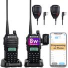 Walkie Talkies BAOFENG UV-82 High Power, pacote com 2 acessórios