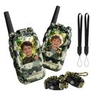 Walkie-talkies com vídeo Fabeto, kit com 2 unidades, camuflado, com câmera HD