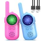 Walkie Talkies Inspireyes recarregáveis para crianças de 3 a 8 anos, pacote com 2