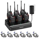 Walkie Talkies PXTON Recarregáveis - Alcance Longo - Pacote com 6 Unidades e Carregador