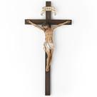 Wall Cross BC Crucifixo católico Jesus Cristo 25 cm feito à mão