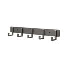 Wall Hook Rack Space Alumínio Adesivo de 5 ganchos cinza