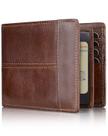 Wallet Swallowmall, couro masculino com bloqueio de RFID, compartimento para 16 cartões