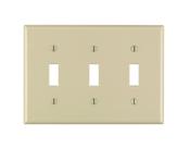 Wallplate Leviton 3-Gang Toggle Device Switch Thermoset