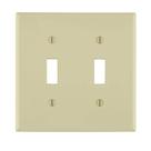 Wallplate Leviton 80709-I 2-Gang Toggle Device Switch Ivory