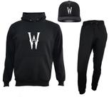 Wandinha Kit Conjunto Moletom Blusa E Calça Boné Lançamento Masculino E Feminino