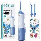 Water Flosser COSLUS Cordless para crianças 150mL 4 modos azul branco