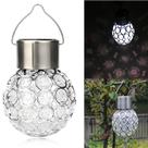 Waterproof Solar Rotatable Outdoor Garden Camping Hanging levou luzes de bola redonda