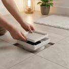 WE DROP Ralo 10x10 Oculto Branco para Piso Porcelanato, Dreno Inteligente Antivazamento