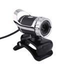 Webcam ASHATA ajustável em 360 graus com microfone prateado