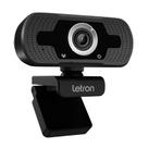 Webcam Hd Cyber Base Giratória 360 Microfone Preto Letron