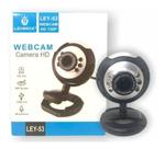Webcam Ley-53 Microfone Luz Led 360 Graus Hd 720p Usb - Lehmox