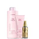 Wella Professionals Invigo Blonde Recharge Shampoo 1L Condicionador 200ml e Oil Reflections 100ml