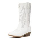 Western Boots vodvob Girls Embroidered Cowgirl Mid Calf