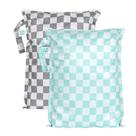 Wet Bag Bumkins, pacote com 2 unidades, impermeável, reutilizável, 32x41 cm, cinza, menta