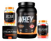 Whey Concentrado Rt 907g + Creatina Pura Micronizada 150g + Cafeina 210mg 120 Capsulas + Bcaa 120 Capsulas Fullife Whey Concentrado Rt 907g + Creatina Pura Micronizada 150g + Cafeina 210mg 120 Capsulas + Bcaa 120 Capsulas Fullife