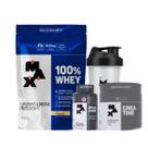 Whey Protein Concentrado Baunilha 900g Mix + Creatina Bcaa + Coqueteleira 700ml Max Titanium
