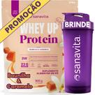 Whey Protein UP SANAVITA 3W Isolado Concentrado Hidrolisado + COQUETELEIRA - Suplemento de Proteína c/ BCAA