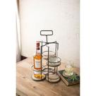 Whiskey & Highball Caddie com porta-copos de madeira