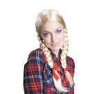 Wig Dress Up America Blonde Pigtail para mulher Wig Dress Up America Blonde Pigtail para mulher