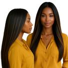 Wig Moderna com Mechas Lisa Orgânica sem Franja 65cm