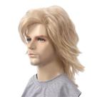 Wig Mullet 35,5 cm, loira dourada para homens, volumoso estilo retrô