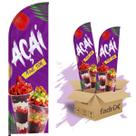 Wind Banner Dupla Face 3mt Completo Açaí M2 - Kit C/ 2unds