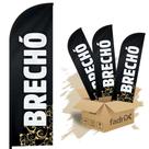 Wind Banner Dupla Face 3mt Completo Brechó Kit C/ 3unds