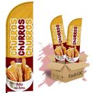 Wind Banner Dupla Face 3mt Completo Churros Kit C/ 2unds