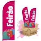 Wind Banner Dupla Face 3mt Completo Feirão - Kit C/ 2unds